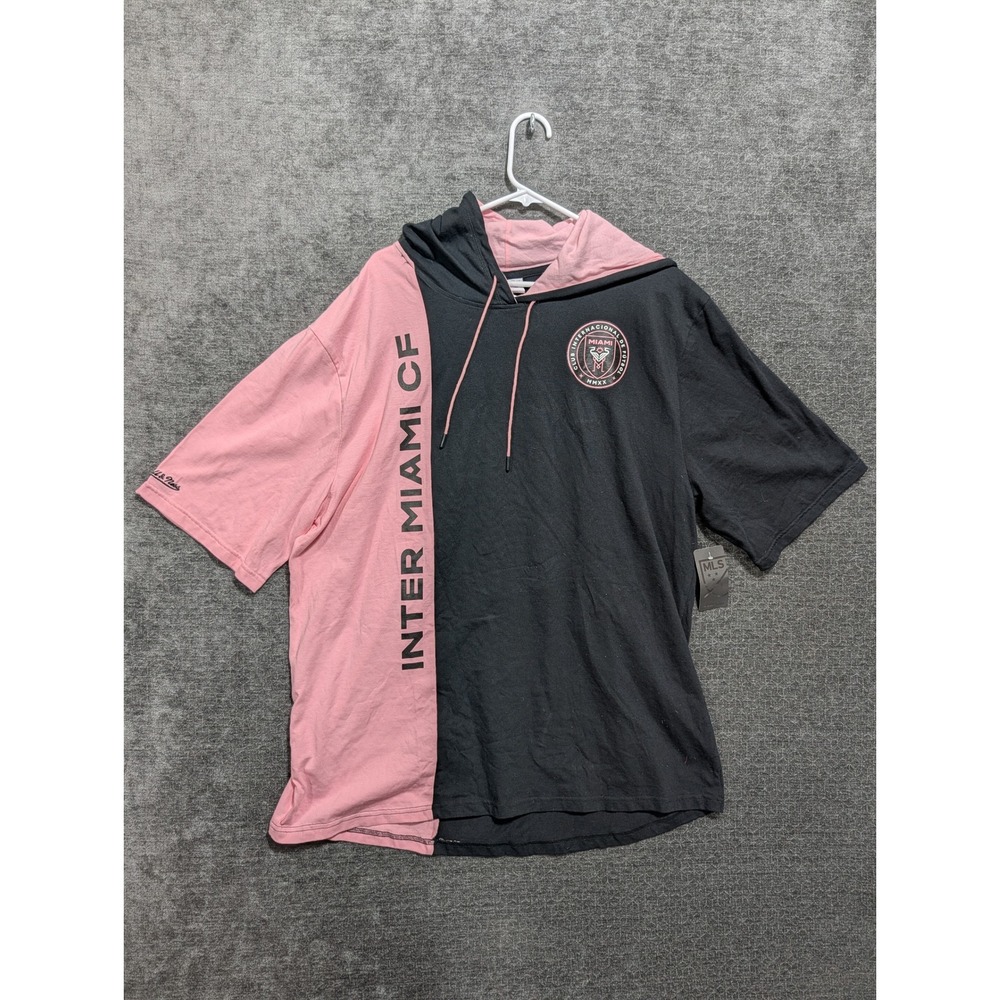 Mitchell & Ness Inter Miami CF Short Sleeve Hoodie Black Pink 2XL MLS 1813